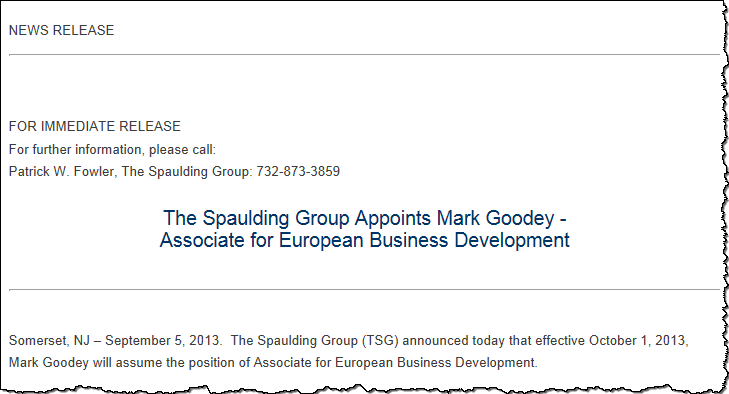 Press Release: TSG Appoints Mark Goodey – Associate for European Business Development