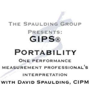 GIPS Portability - Webcast - GIPS Performance Measurement TSG