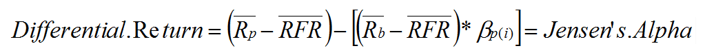 formula - differential return - jensens alpha 2